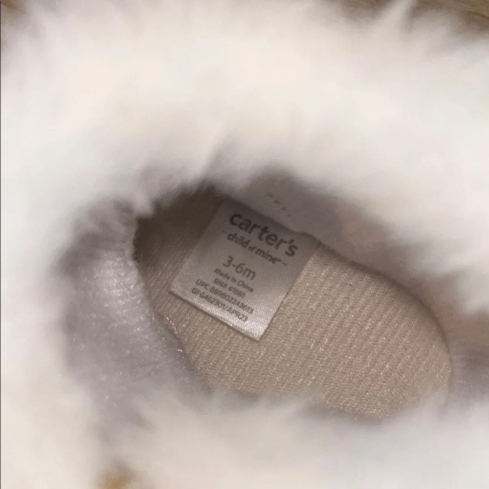 NWOT Carters 3-6 month Cozy Tan Baby girl Boots‎